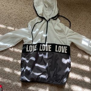 Black, Grey and White Wind Breaker Jacket